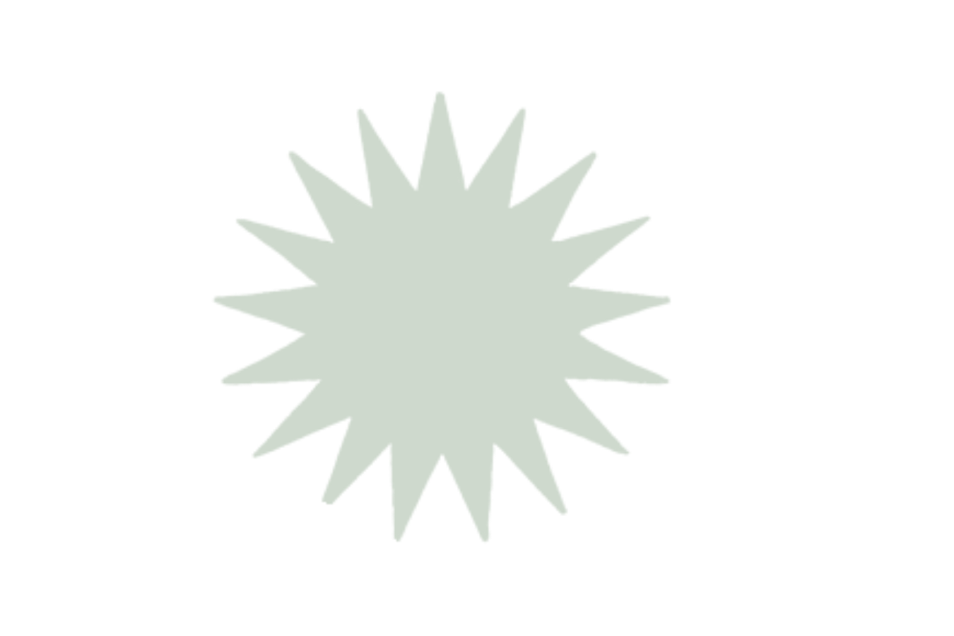 A blue star burst illustration.