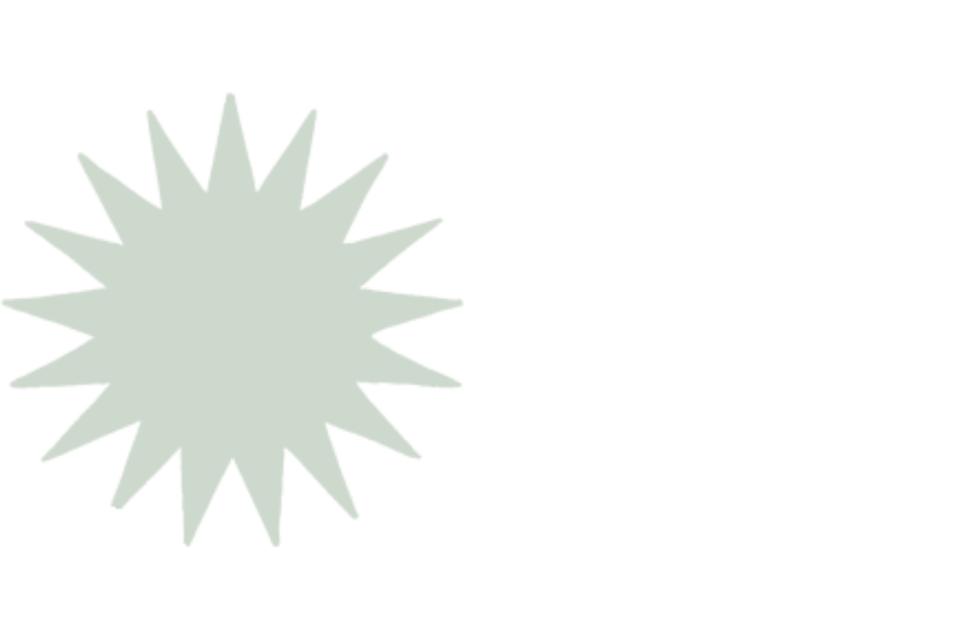 A blue star burst illustration.