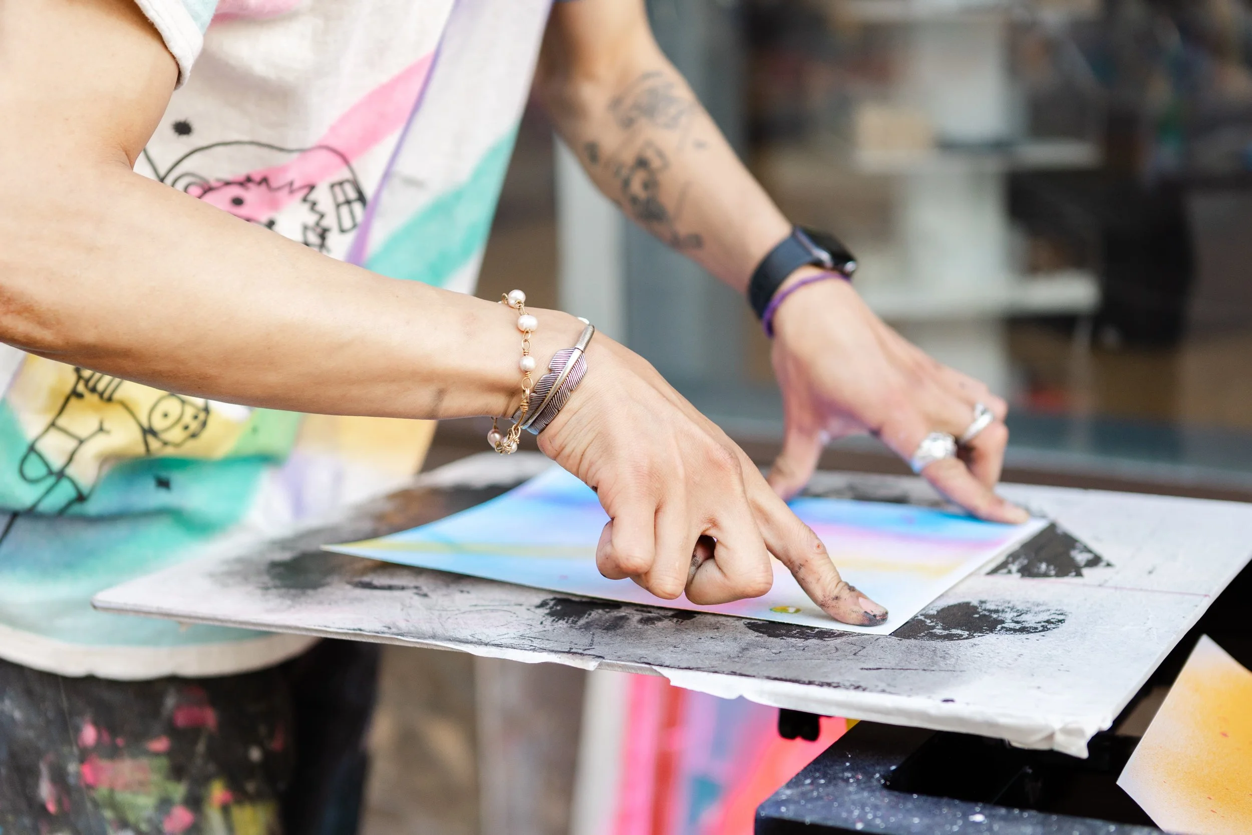 woman creating art in san francisco