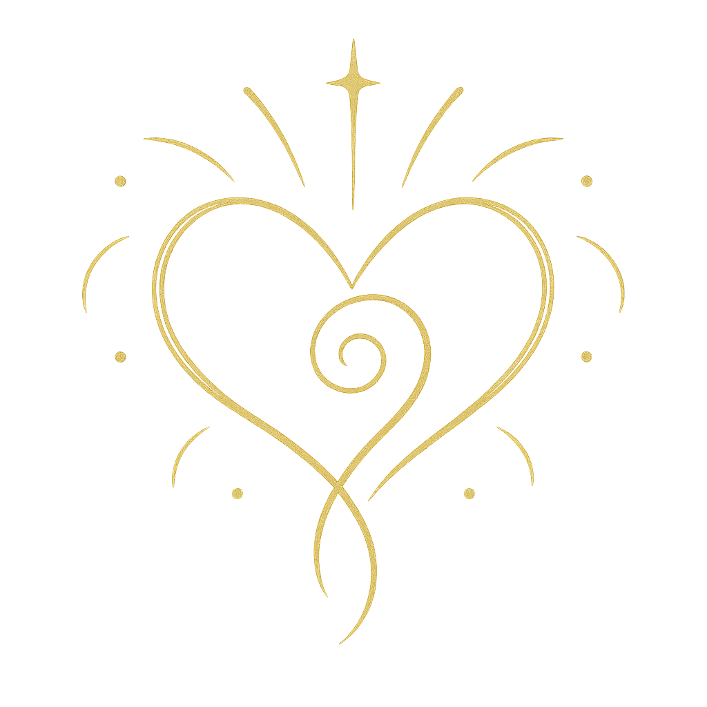 Heart Light Language Symbol in Gold