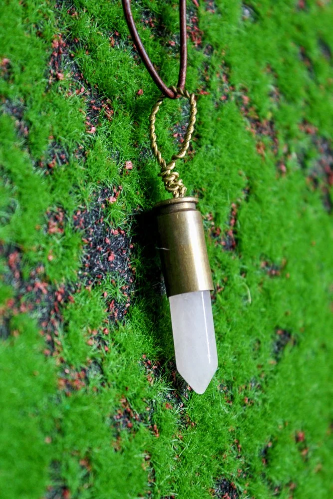 Rose Quartz Bullet Necklace