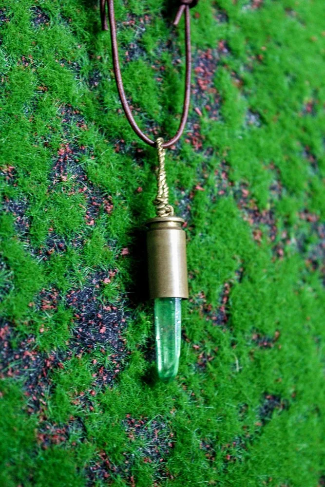 Green Quartz Bullet Necklace