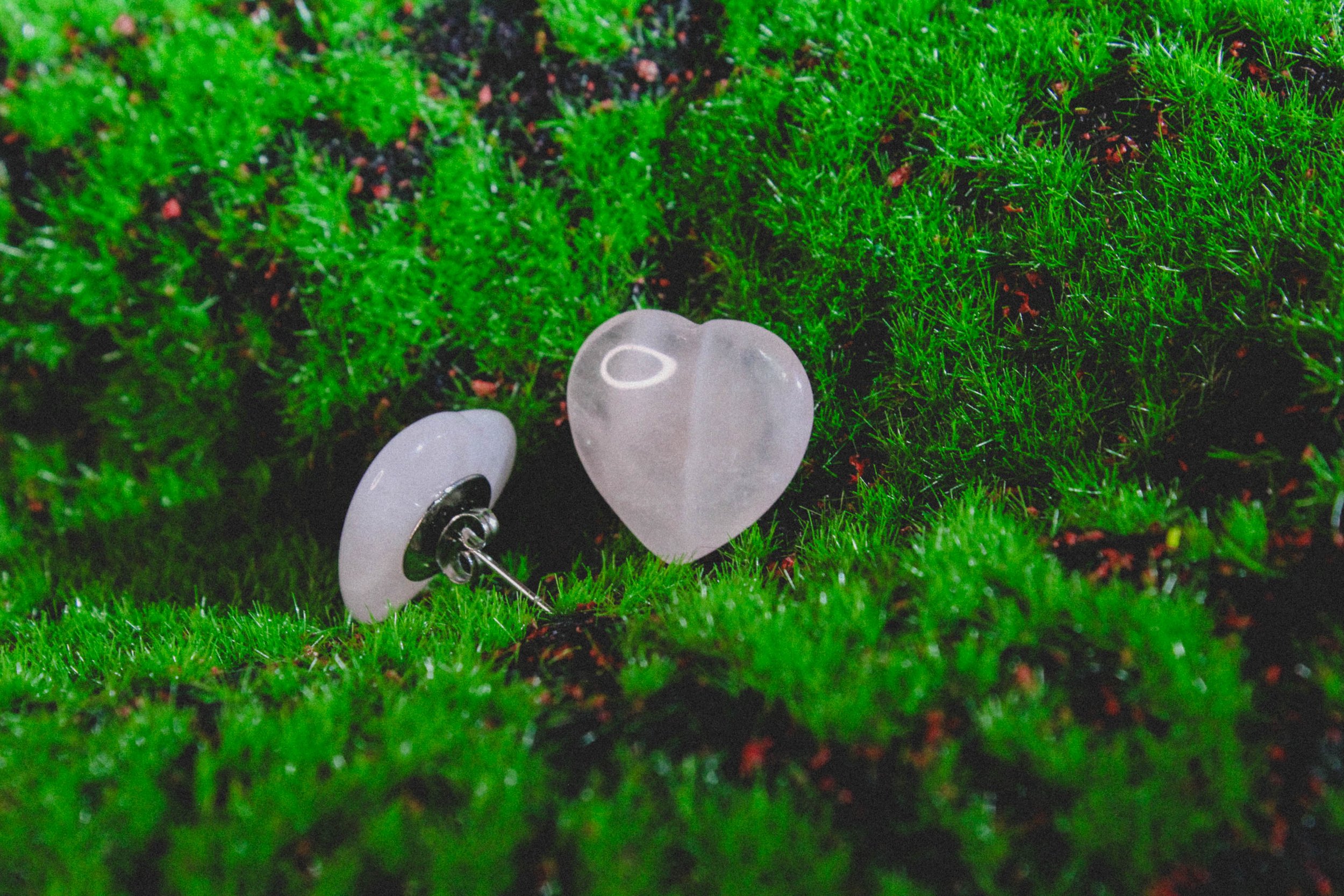 Rose Quartz Heart Earrings