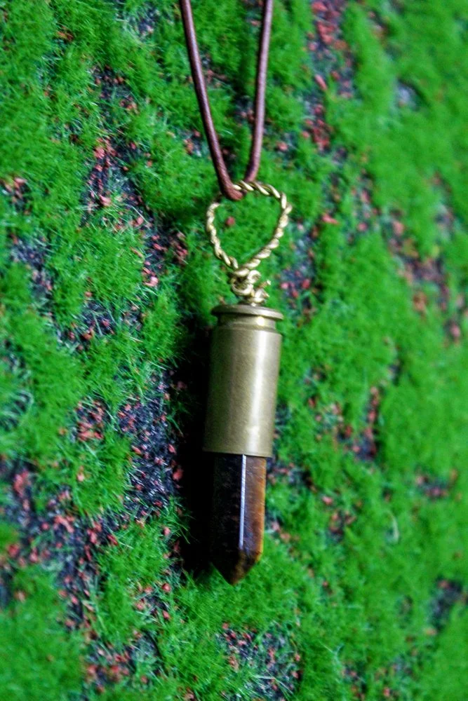 Tiger's Eye Bullet Necklace