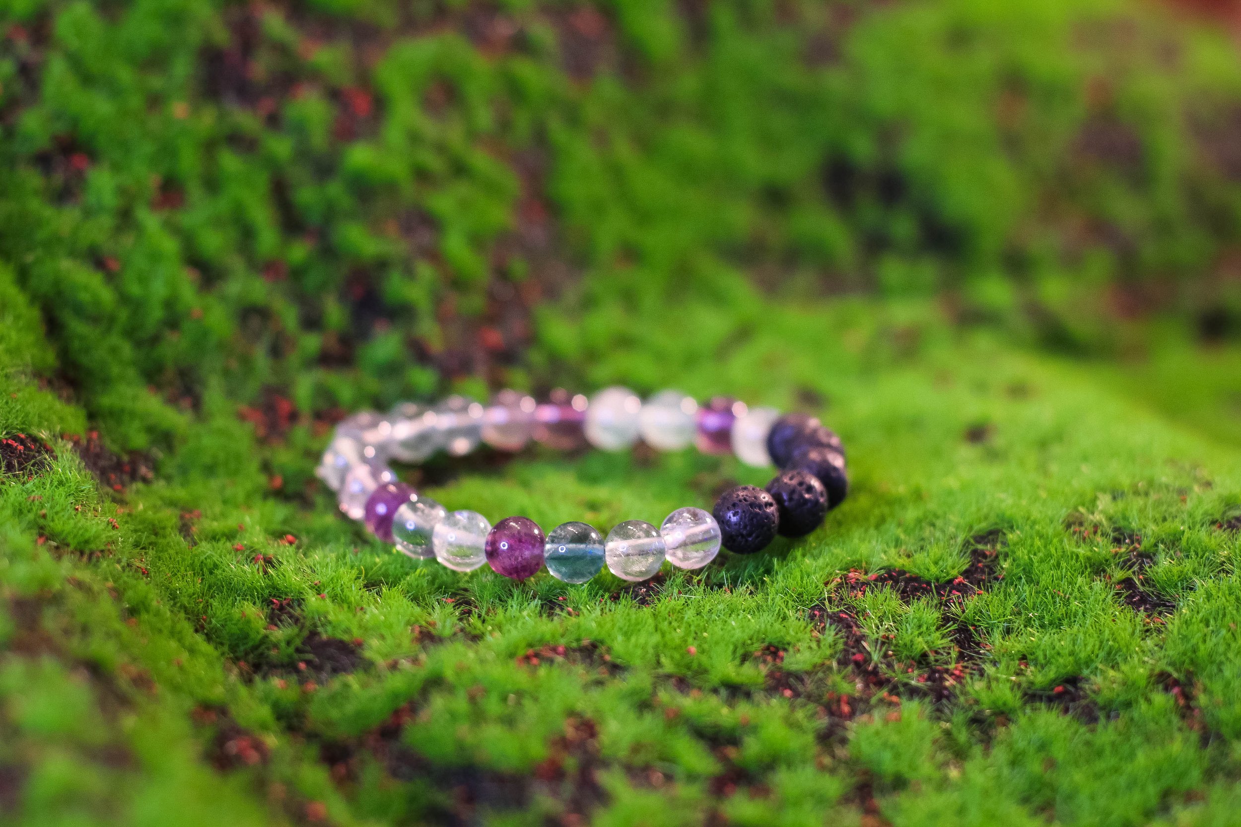 Fluorite Quartz Diffuser Bracelet