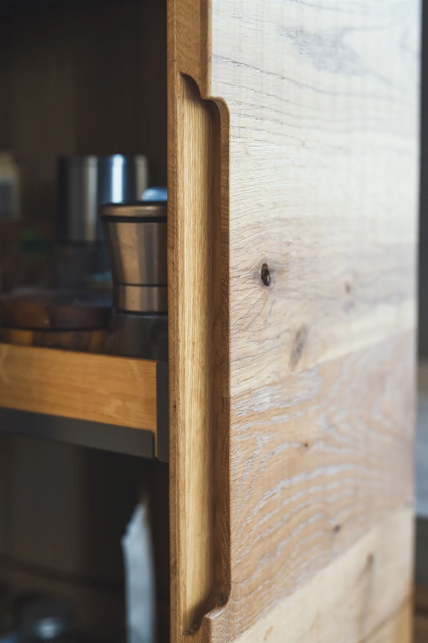 Handmade bespoke oak kitchen built by Devon carpenter