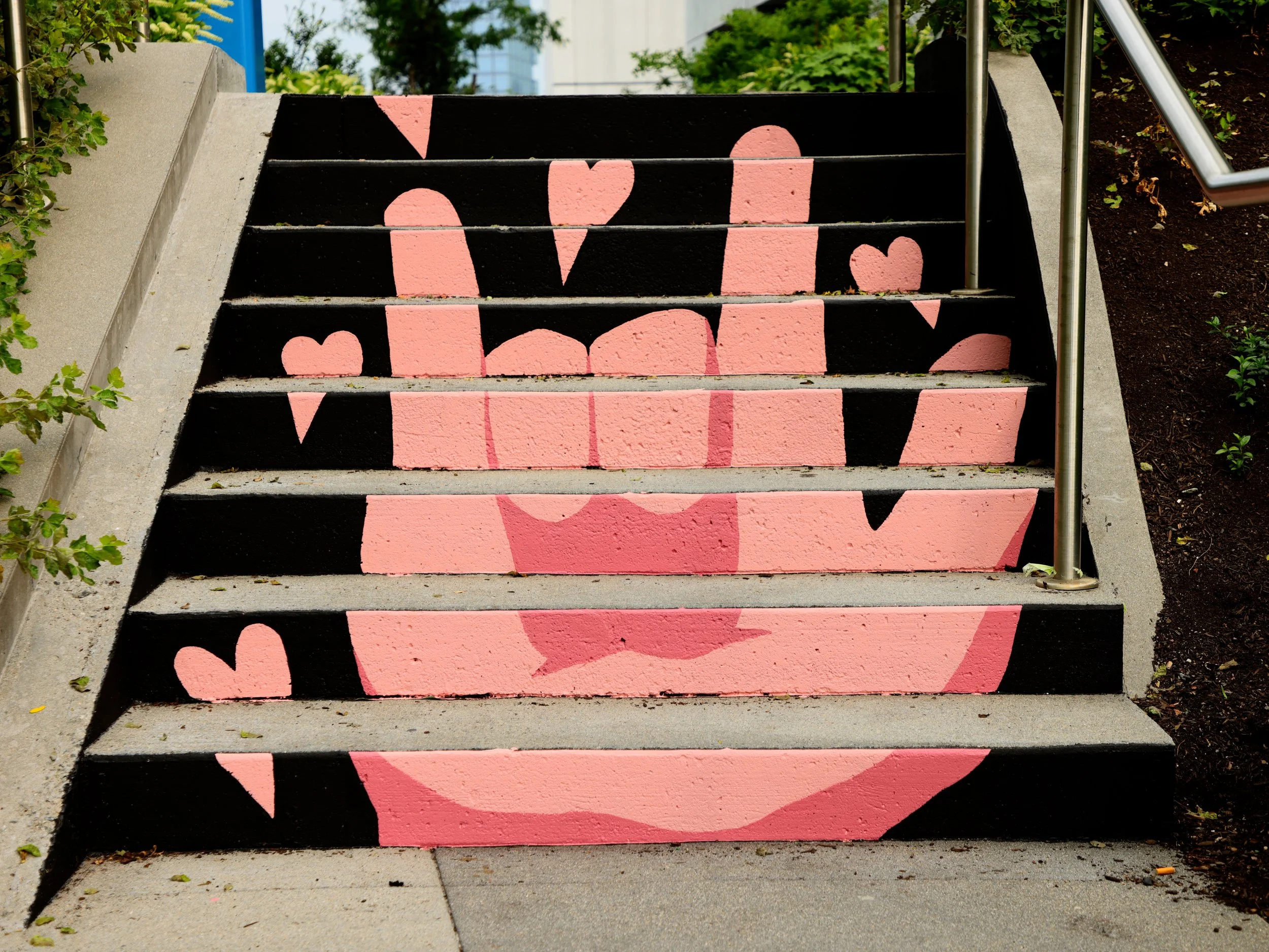  Michael Talbot &amp; Phoebe Warner,  Collective Ascension , 2023. Site-specific mural. Brian P. Murphy Memorial Staircase, Cambridge, MA. Project executed in collaboration with Community Art Center and facilitated by art_works for DivcoWest. © Micha