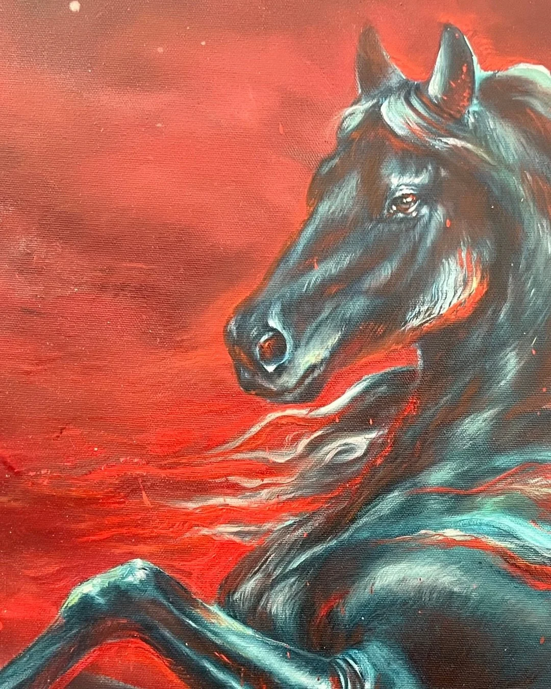&Agrave; la fronti&egrave;re du r&eacute;el, 𝐒𝐞𝐮𝐢𝐥 explore un territoire instable.

#symbolicpainting #horsepainting #horse #animalpainting #oilpainting