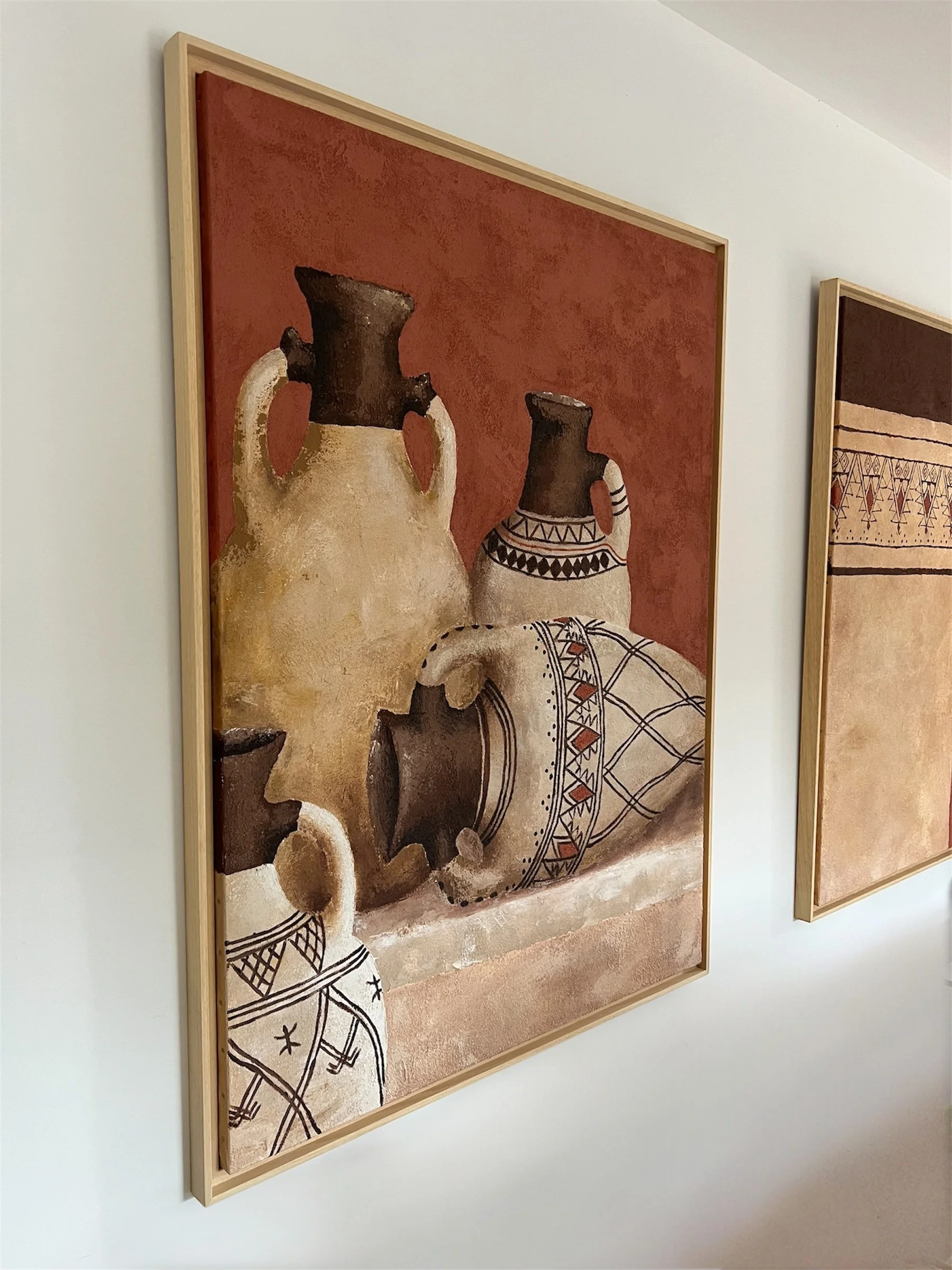 Motifs géométriques berbères inspirés de l’art amazigh – peinture de Vanessa Ben Amor artiste contemporaie