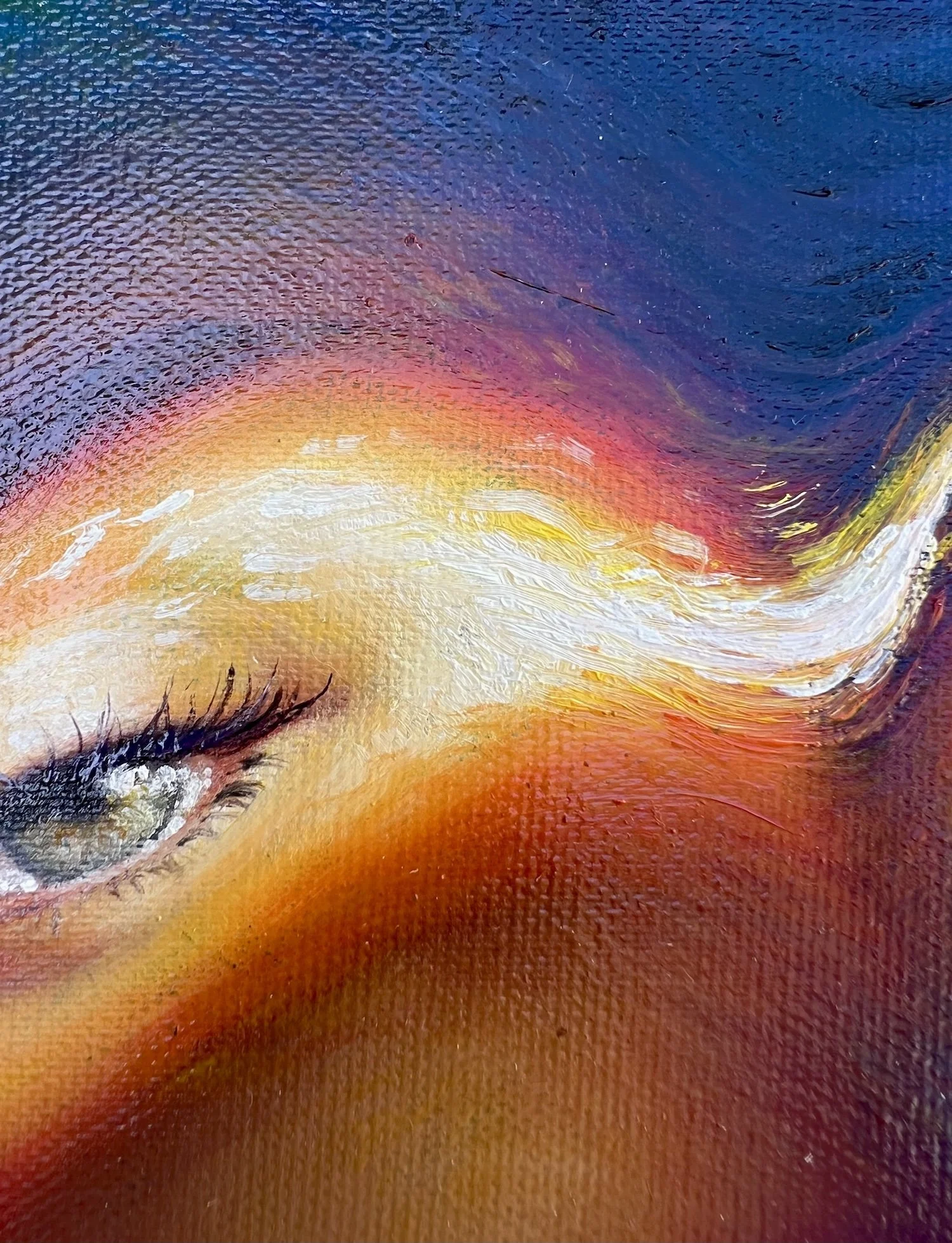 Tirage d’art d’un portrait féminin aux effets de lumière et de réfraction – œuvre de Vanessa Ben Amor