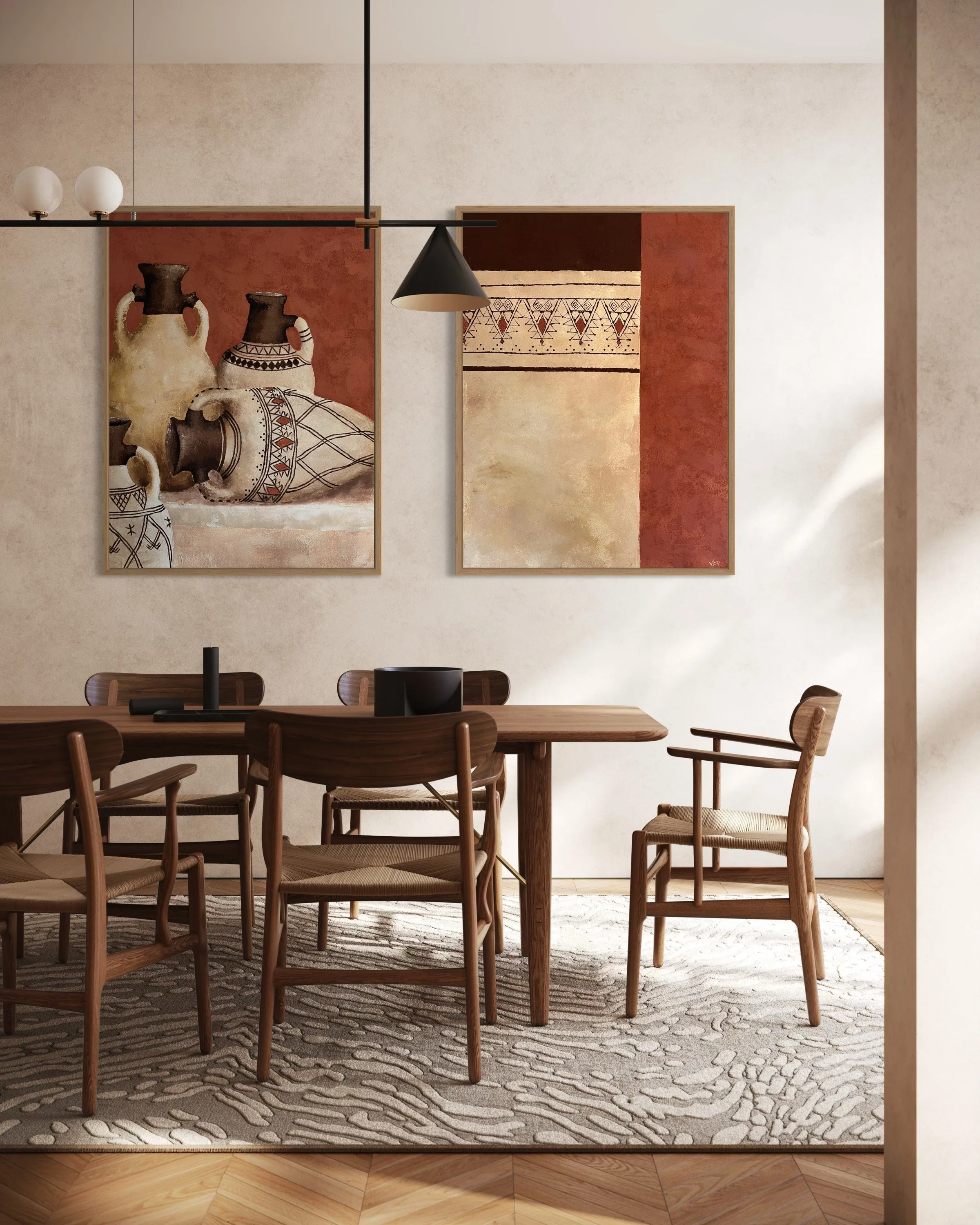 Motifs géométriques berbères inspirés de l’art amazigh – peinture de Vanessa Ben Amor