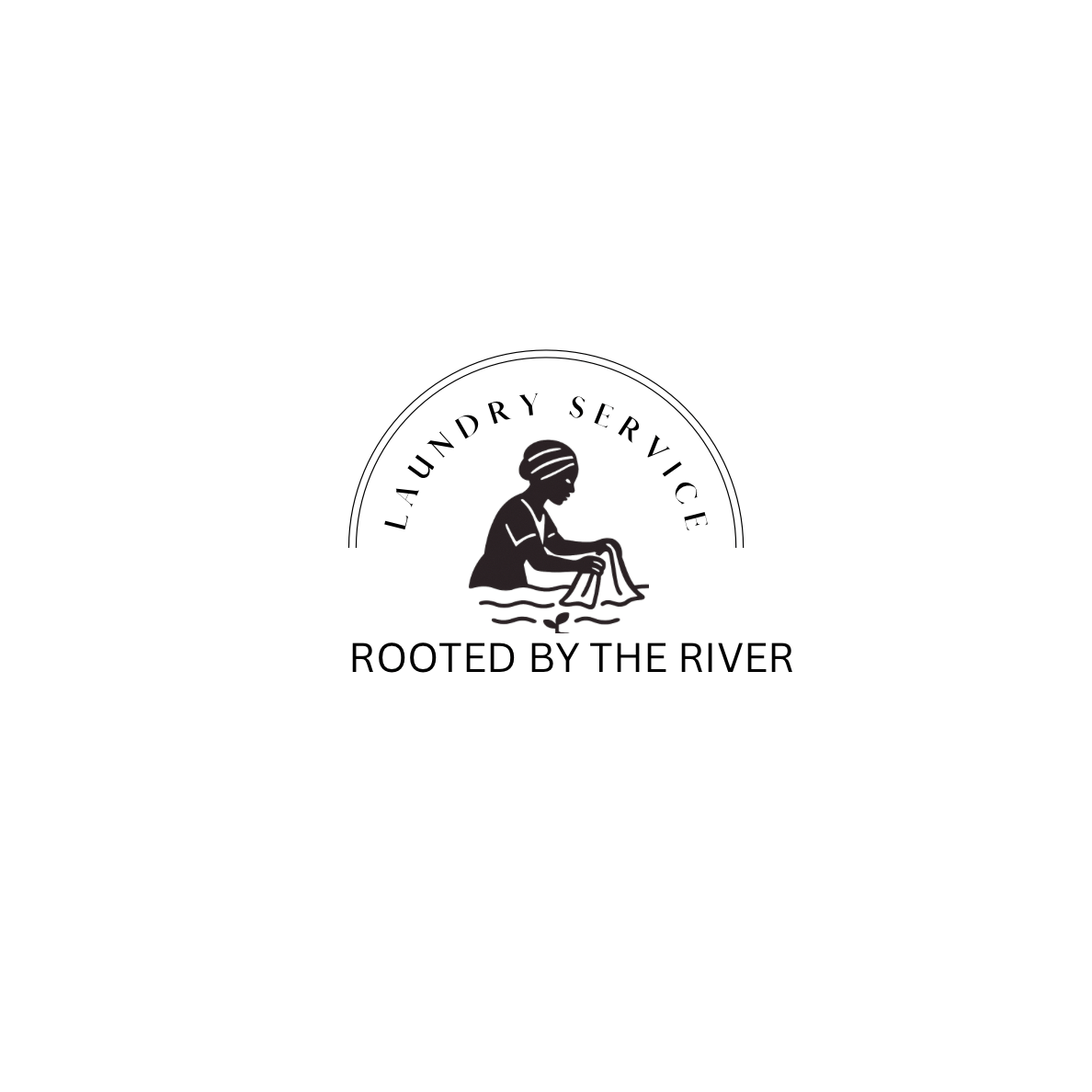 Silhouette of a person sitting in water, washing or washing something.