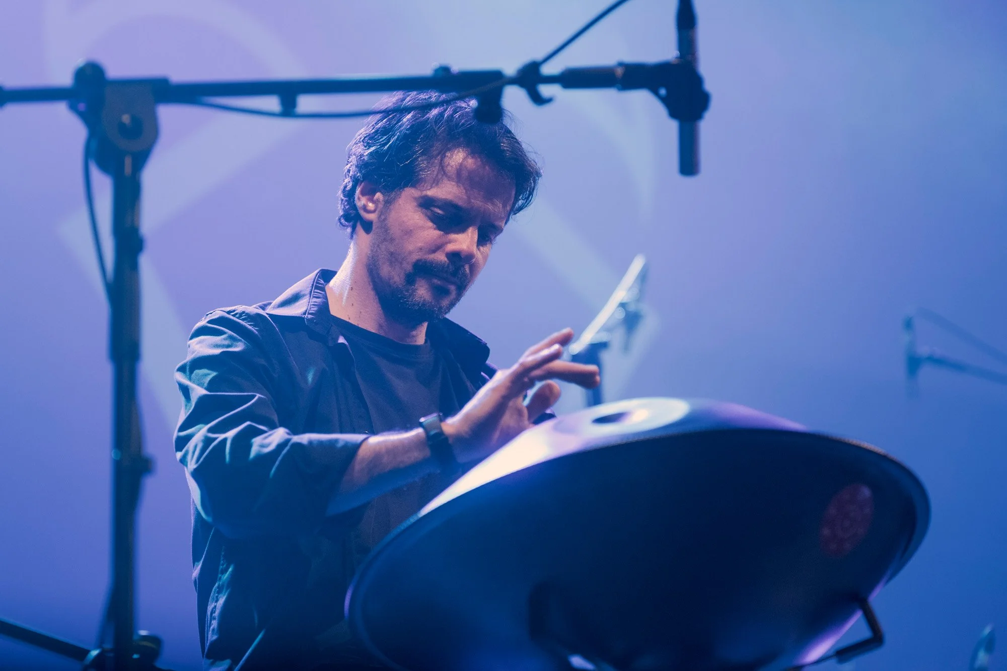 Serapis Project performing live on stage during a concert, captured with intimate stage lighting.