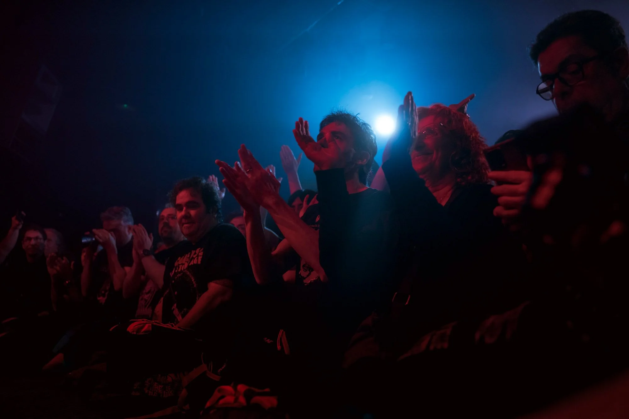 audience at front row reacting during live concert in Barcelona