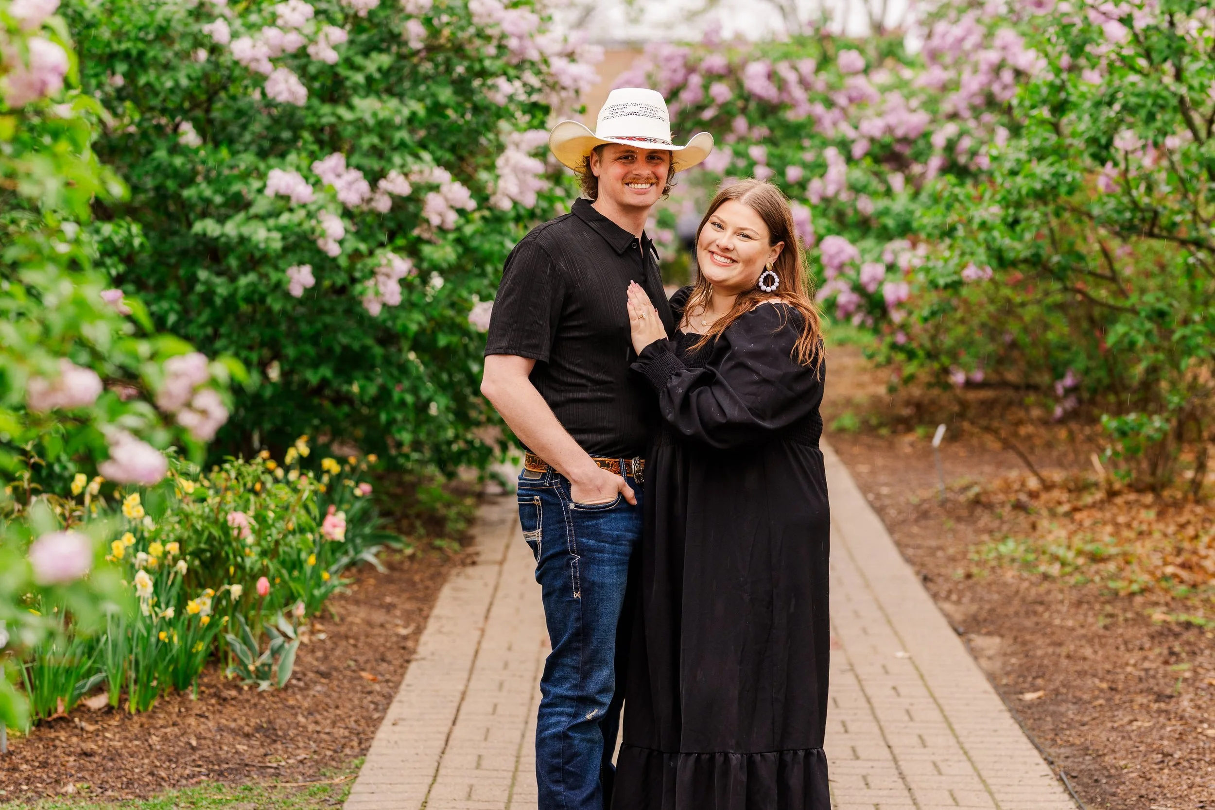 Love in Bloom: A Rainy Day Proposal at Lilacia Park | Audrey &amp; Billy