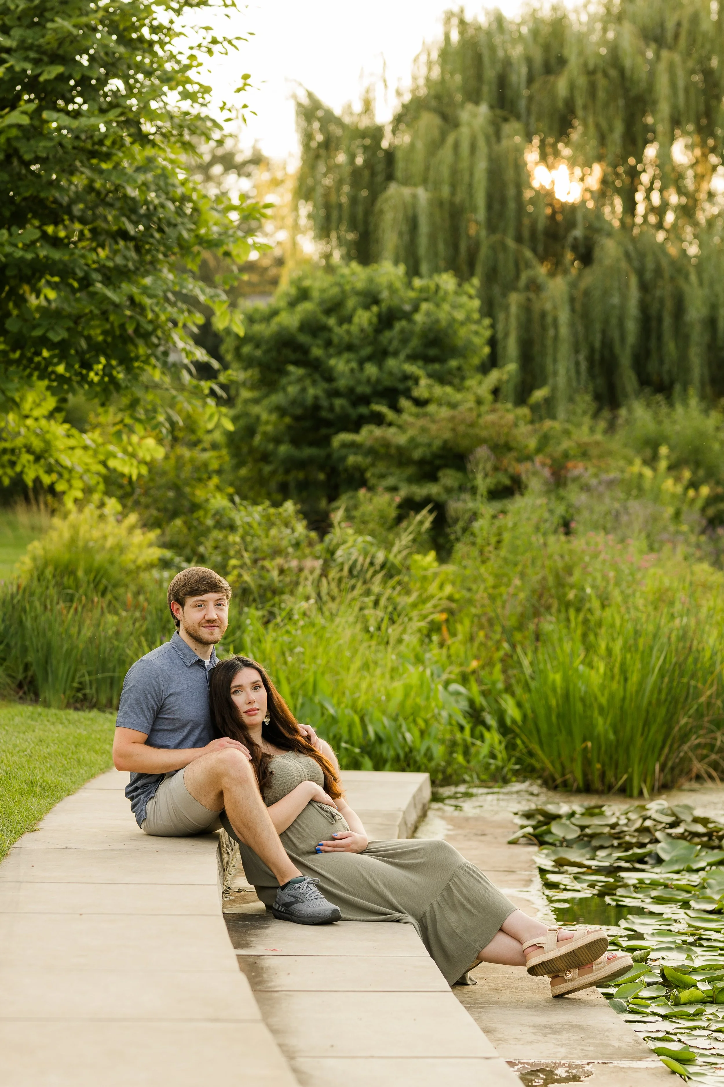 maternity photoshoot with man and pregnant woman winfield il