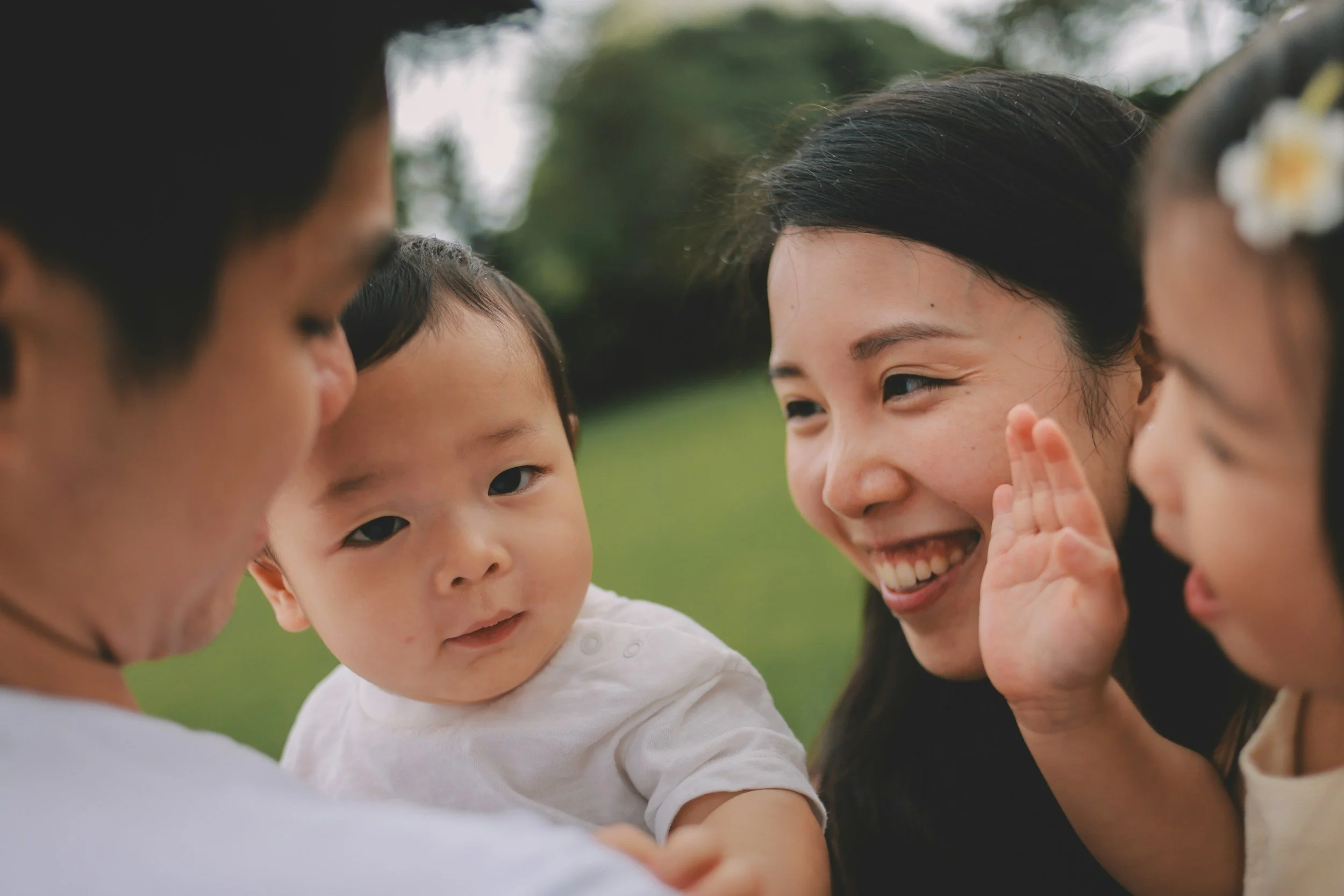 Family with two children representing direct primary care membership for a family of four.