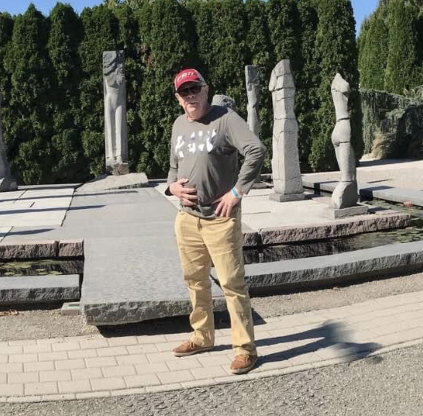Clayton Rawson standing in the garden