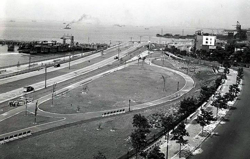 Arial photo of Shore road park in 1941