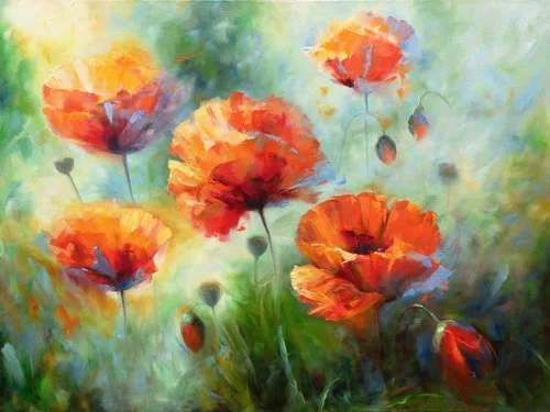 Whispers of Crimson framed 8×10 limited-edition red poppy print by Janette Leonhardt