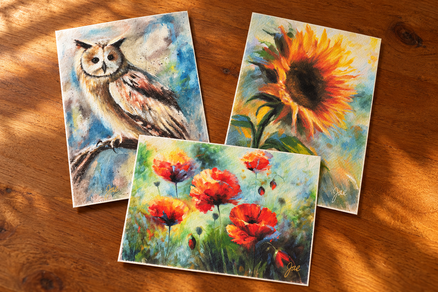 Three nature-inspired monthly art prints from JaeBird Studio”