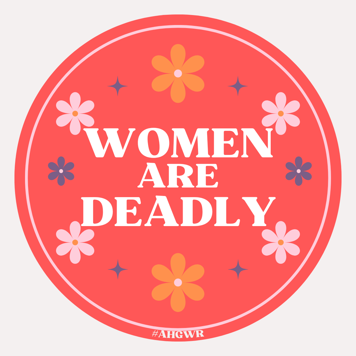 Purple and White Feminine and Cute Women's Day Circular Sticker.png
