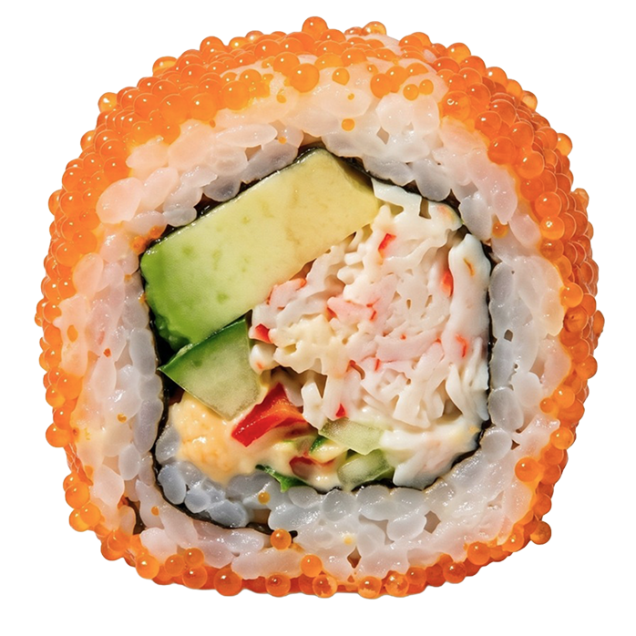 California Roll: Crab Stick, Avocado,Cucumber, Tobiko