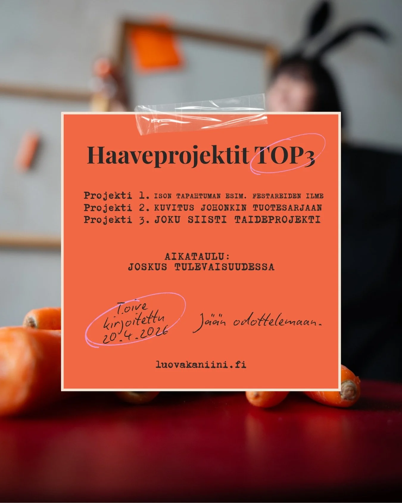 Oon saanut toteuttaa kaikenlaisia t&ouml;it&auml; ty&ouml;historiani aikana ja auttaa ihania asiakkaitani monenlaisissa visuaalisissa pulmissa mutta t&auml;llaiset ty&ouml;t eiv&auml;t ole viel&auml; luokseni saapuneet ja n&auml;m&auml; ovat ehdottom