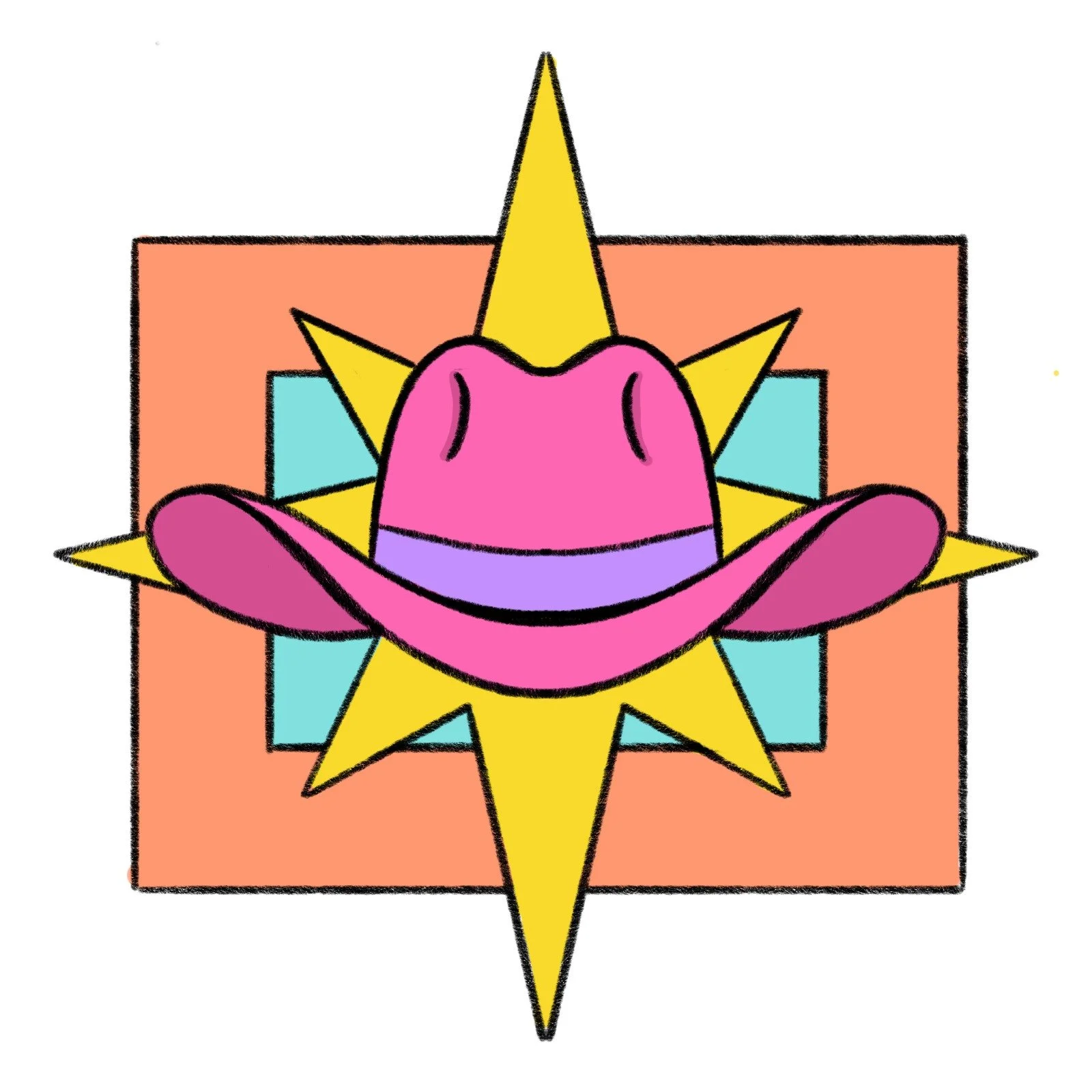 Sombrero Cowboy Retro Print