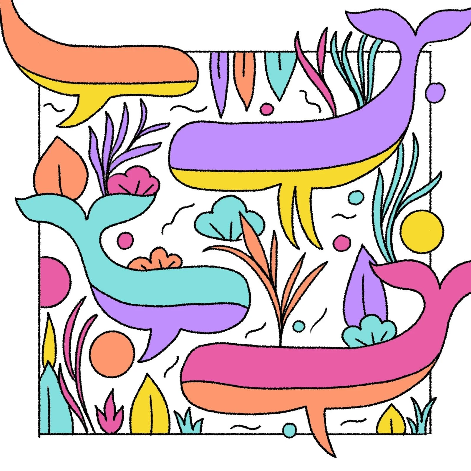 Ballenas Pop Rainbow Print