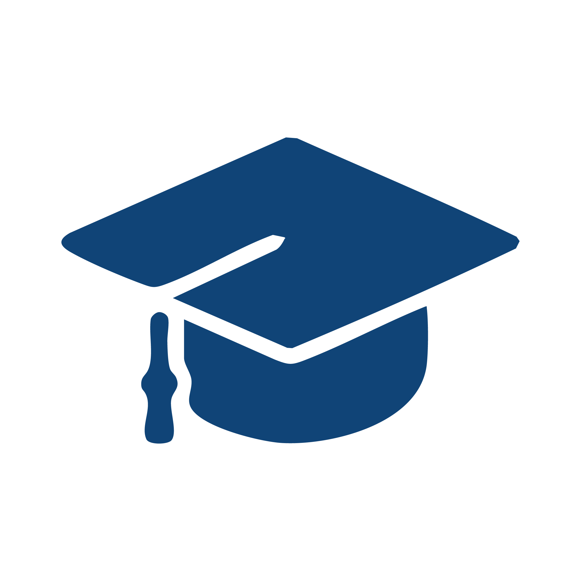 Blue graduation cap icon