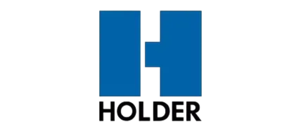 Logo with a large blue H and the word HOLDER below it in black text.