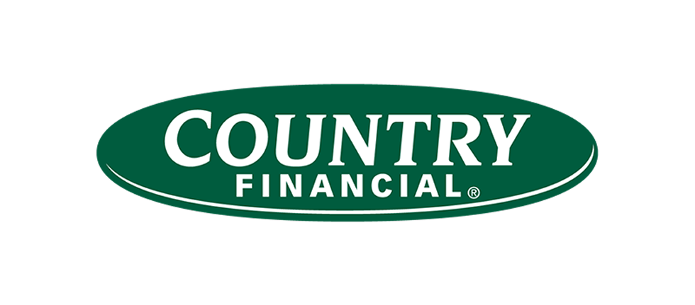 Country Financial logo with green oval background and white text.