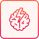 Icon of a brain with a lightning bolt symbol