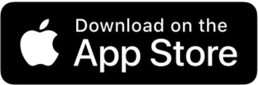 Schwarzer Hintergrund mit weißem Apple-Logo und Text 'Download on the App Store'.