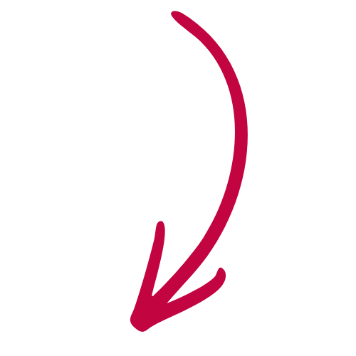 Black outline of a woman with red hand-drawn arrow pointing downward to suggest eating or focus on the stomach area.