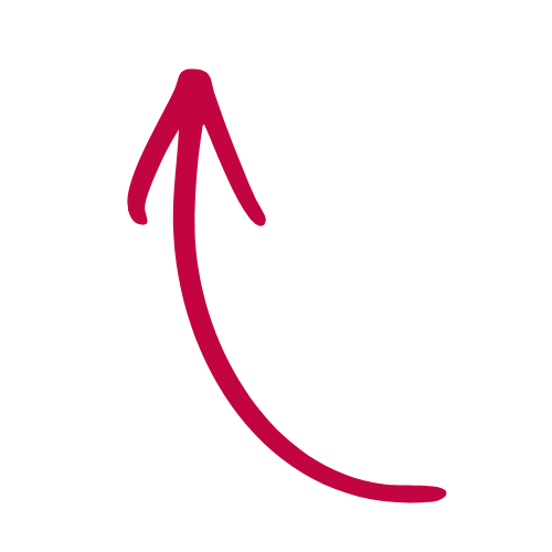 Black fishbone diagram with a red arrow pointing upward and curving to the left.