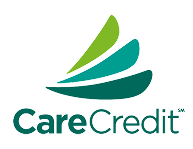 CareCredit logo with stylized teal and green swoosh design