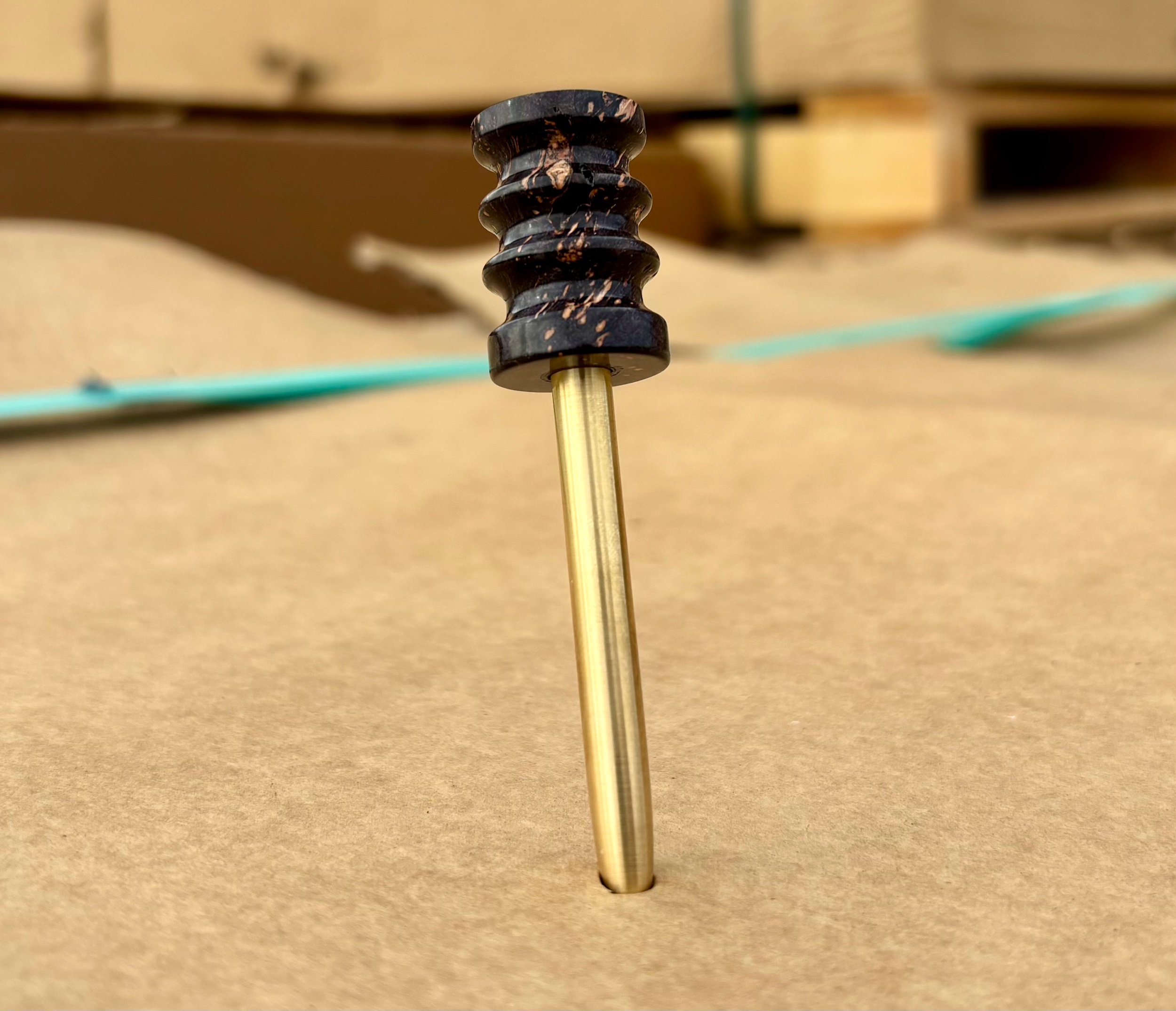 BEAD | BLACK & PURPLE BURL | BRASS