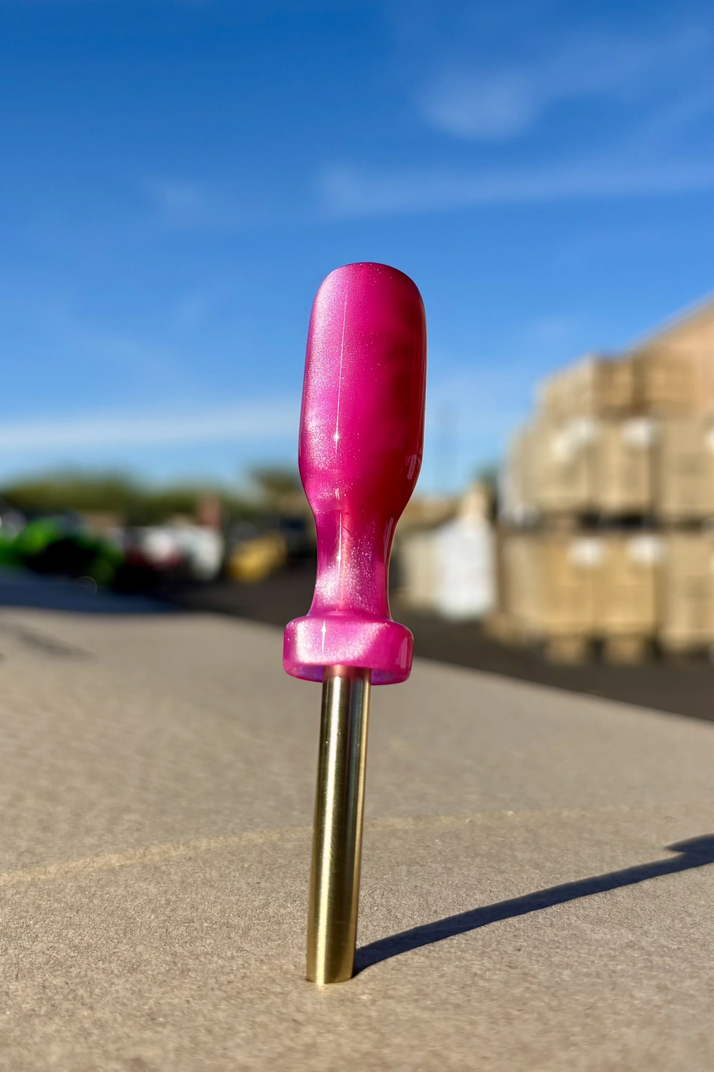 BOMB | PINK PEARLESCENT RESIN | BRASS