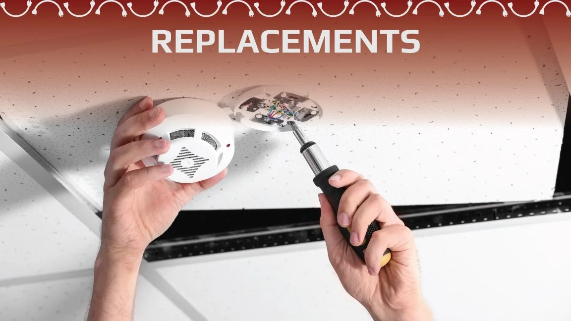 Switch / Receptacle Outlet Replacements, Smoke Detector Replacements, CO2 Detector Replacements, GFCI Replacements, Ceiling / Attic Fan Replacements, Dimmer Replacements