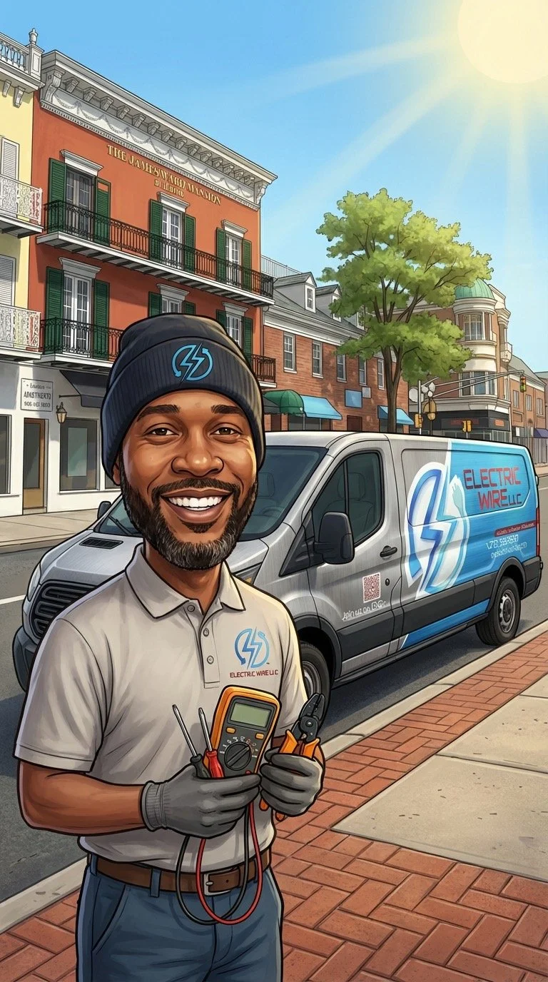 Electrician in Downtown Westfield ready to get to work