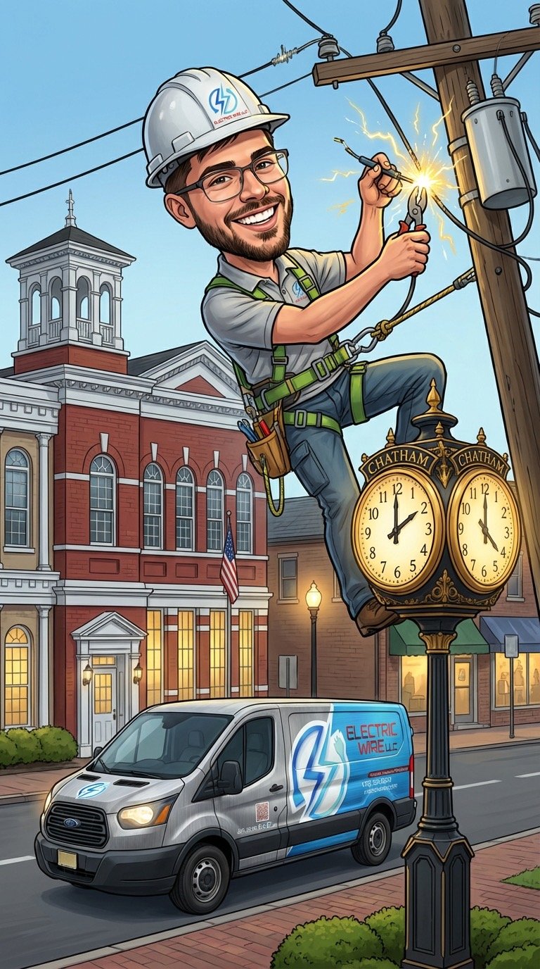 Electrician in Chatham New Jersey getting the job done