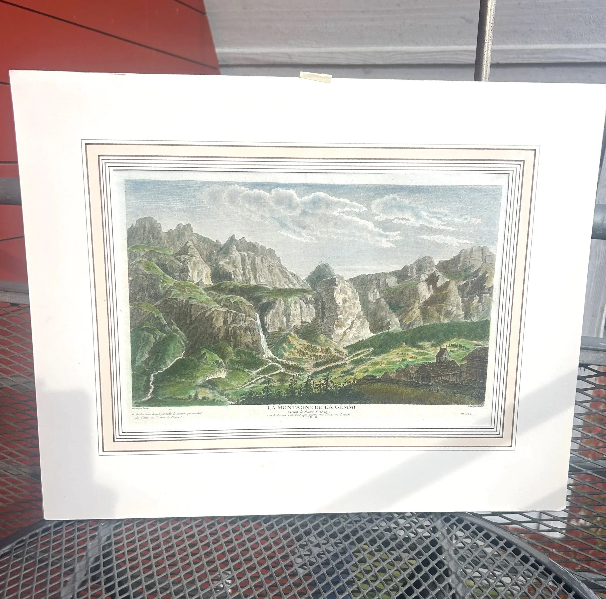 1780 La Montagne De La Gemmi Artwork - Hand-Colored Masterpiece