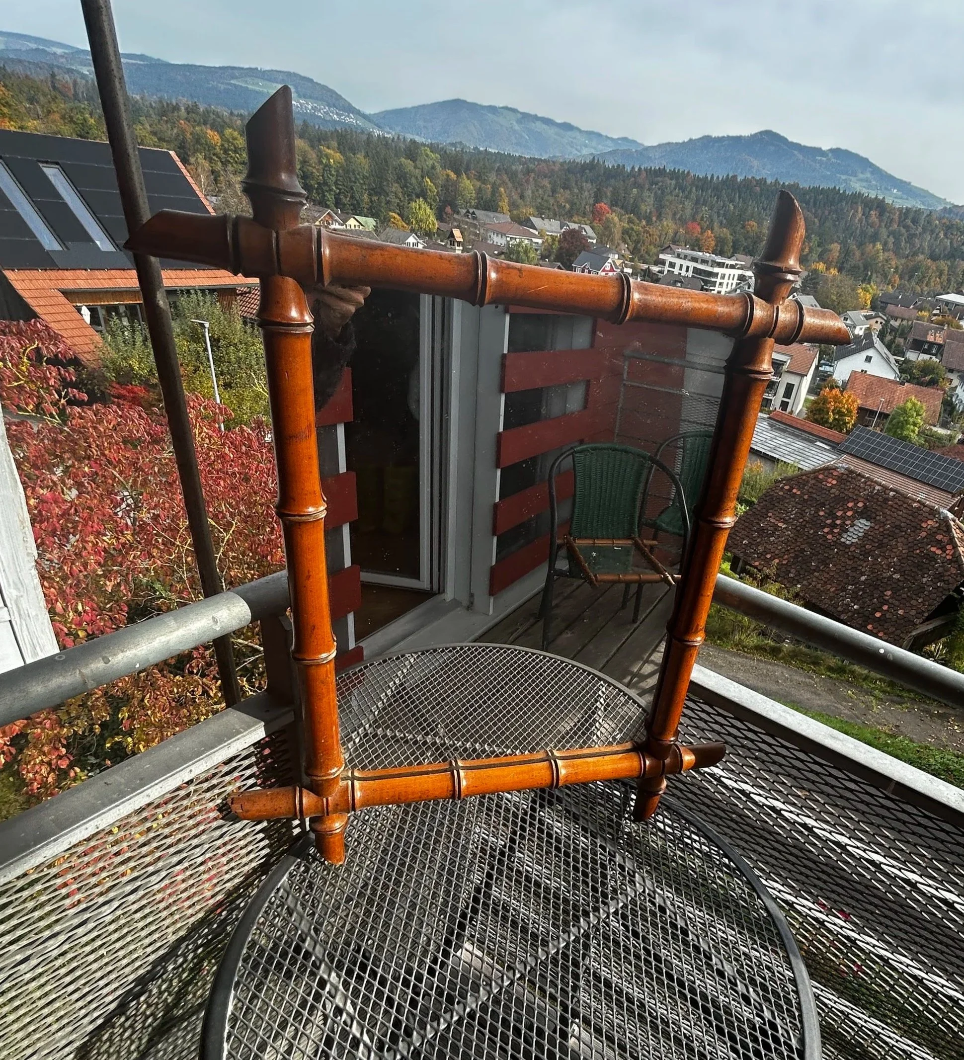 French 19th Century Antique Bamboo Mirror