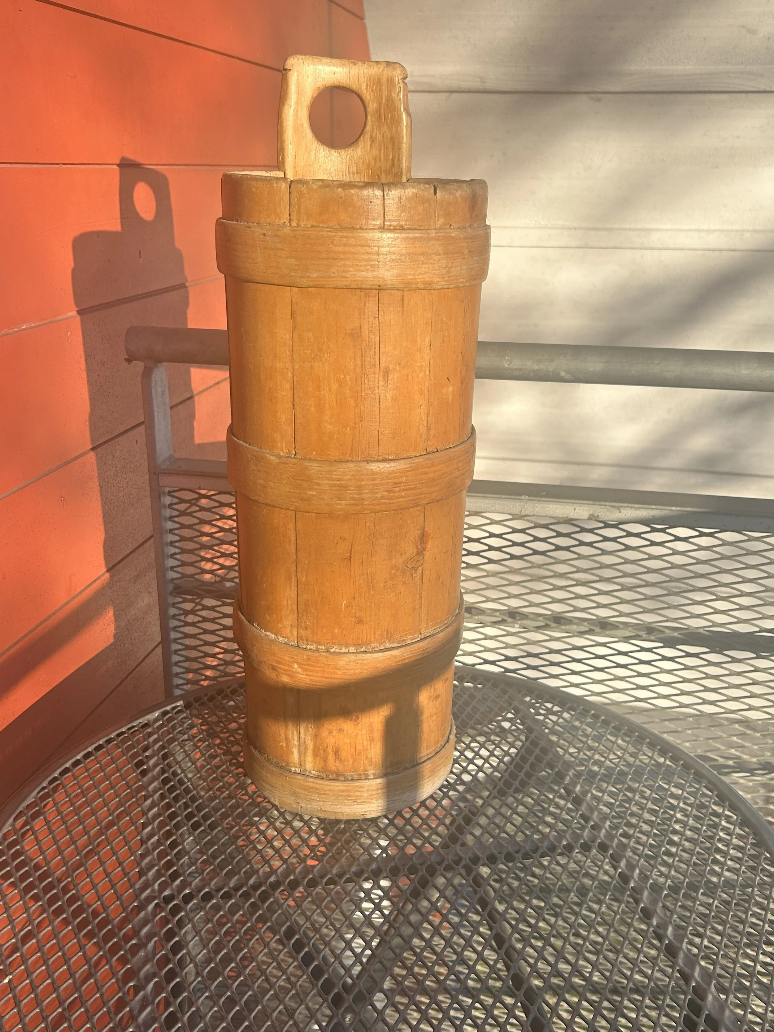 Antique Butter Churn Barrel - Golden Oak Finish