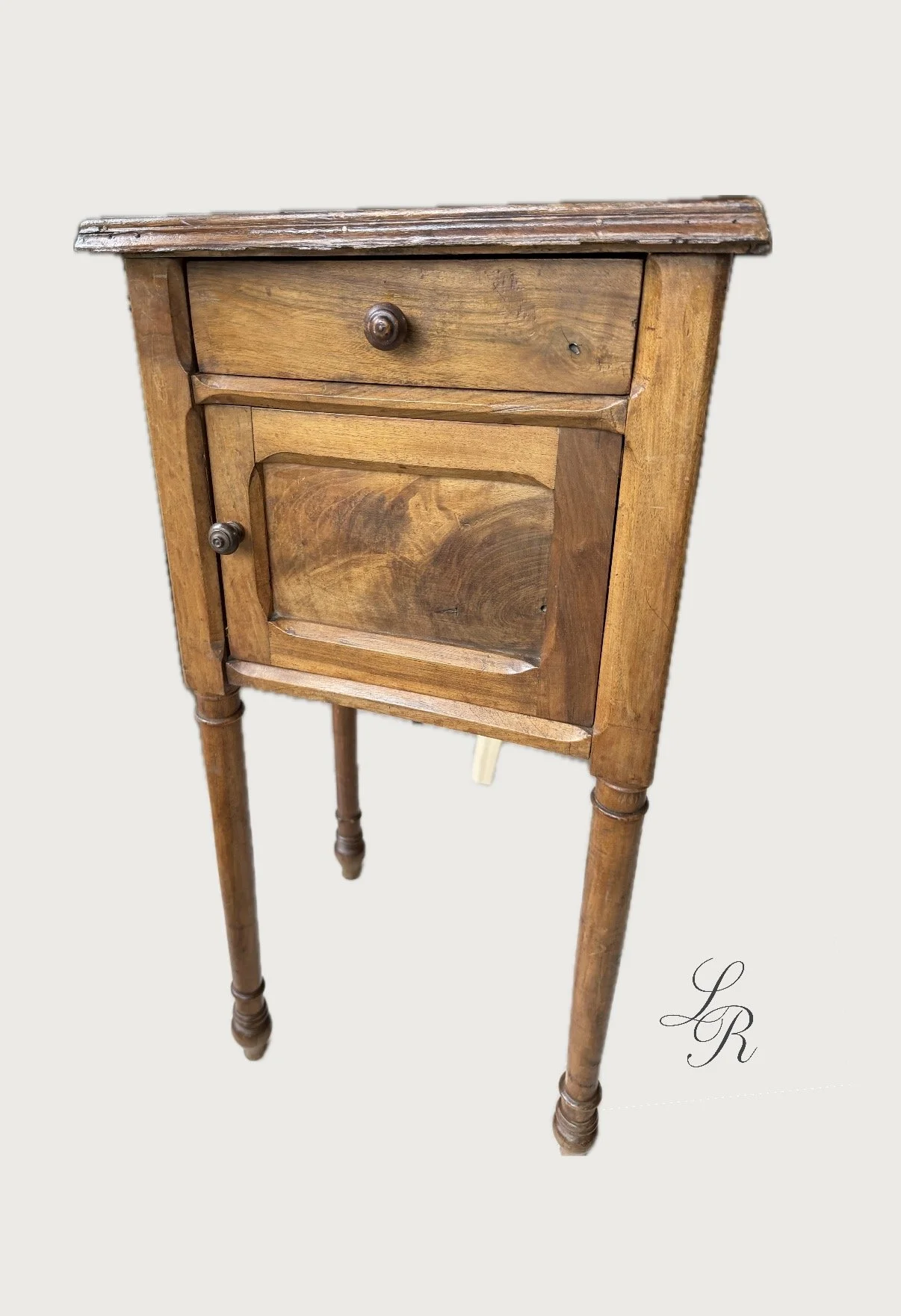 Antique French Louis XVI walnut nightstand