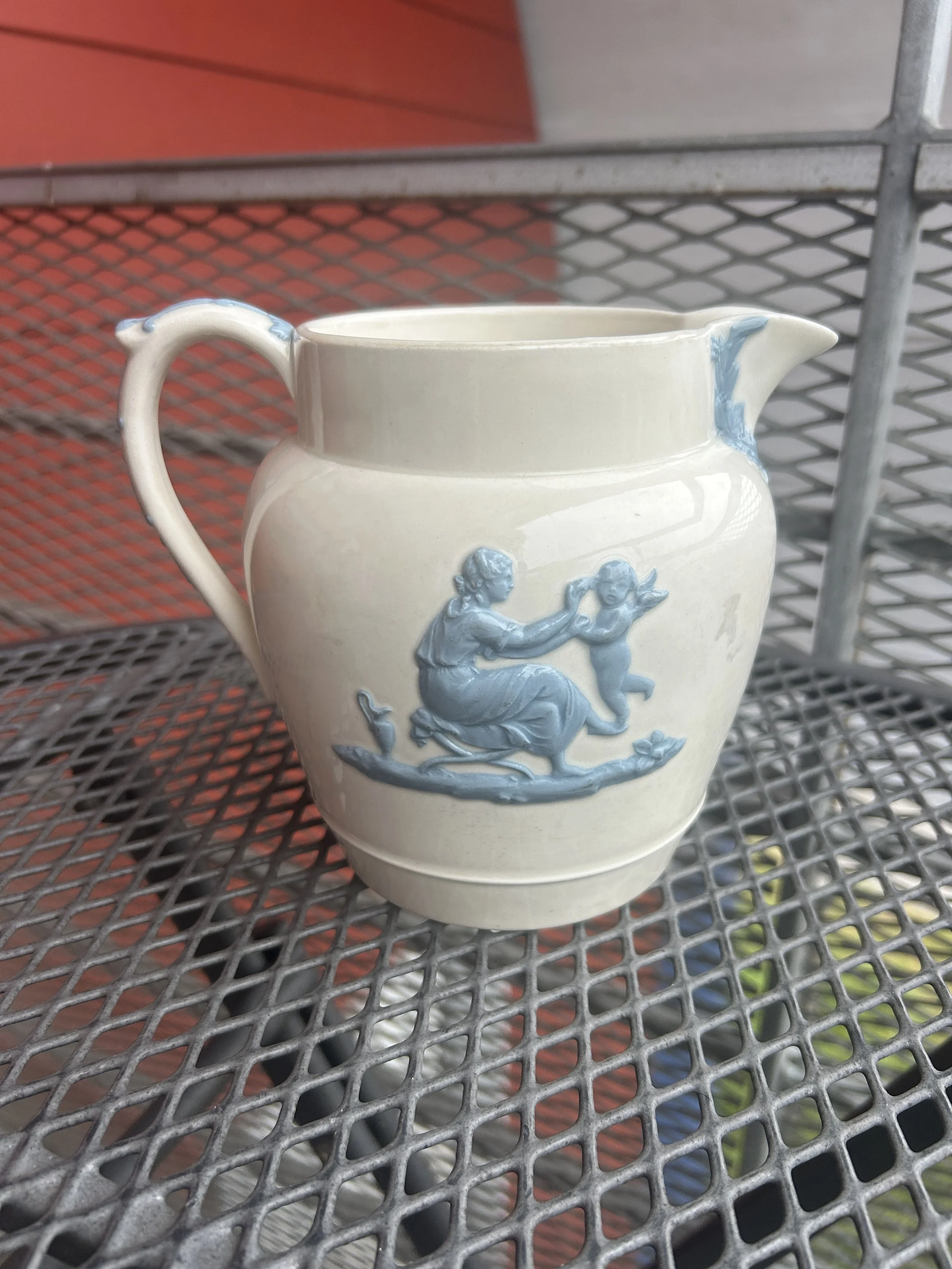 Vintage Wedgewood Jasperware Pitcher - Mother and Child Design