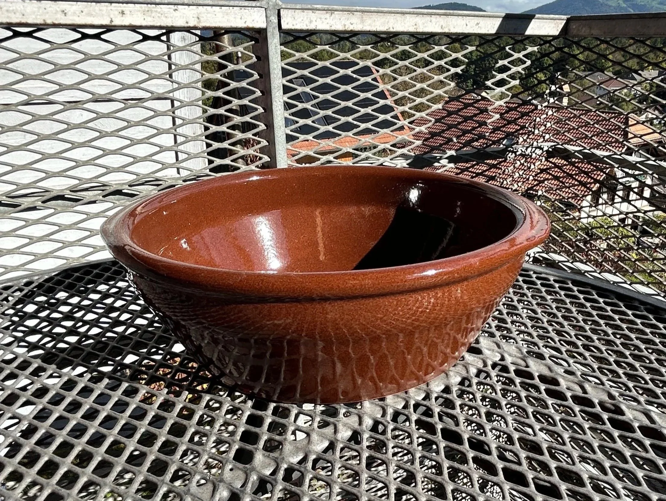 Spanish High Gloss Terracotta Deep Dish Bowl