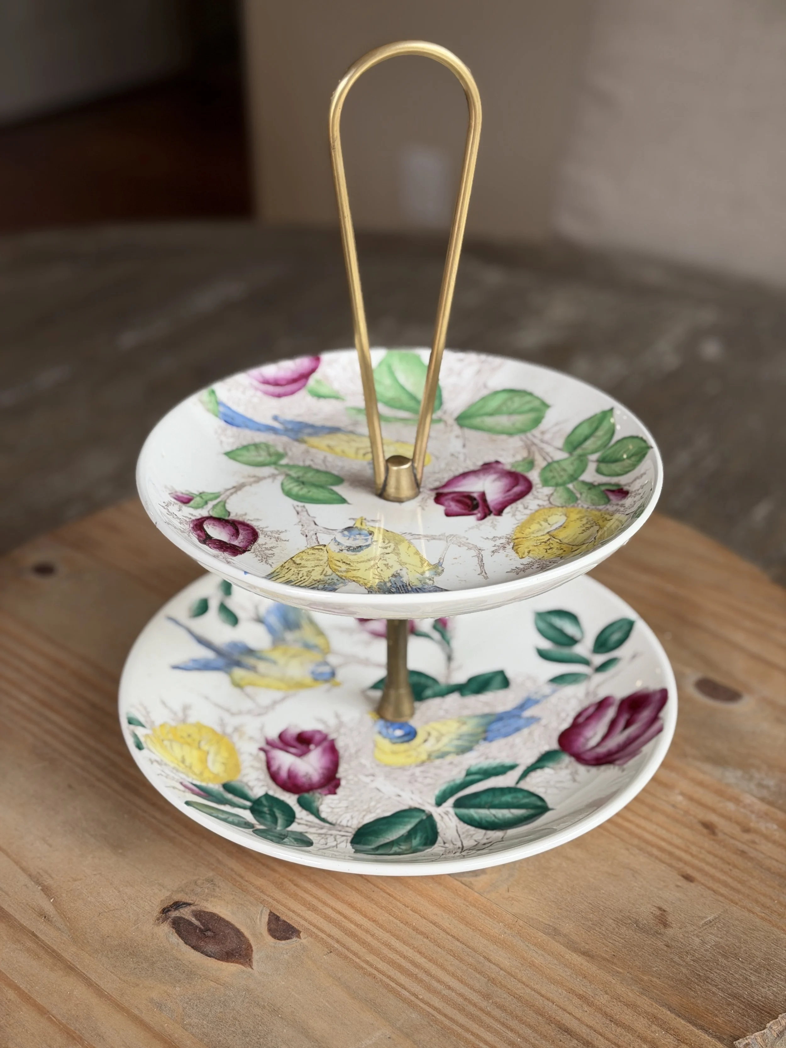 Italian Two-Tier Ceramic Stand